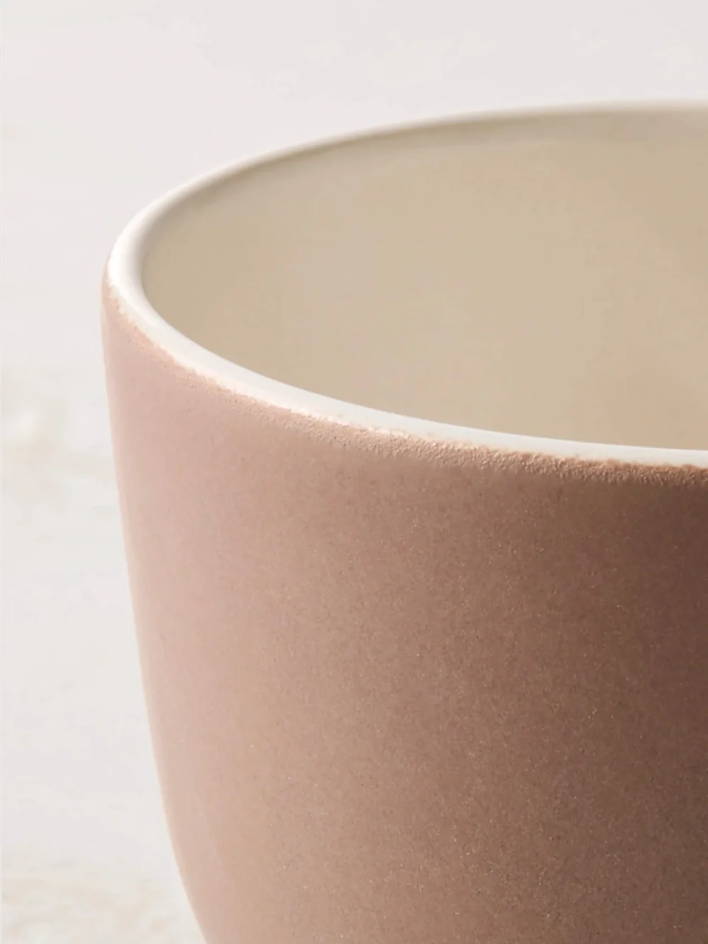 New! CB2 Matte Stoneware in brown&Warm White Mug 11oz - Picture 2 of 3